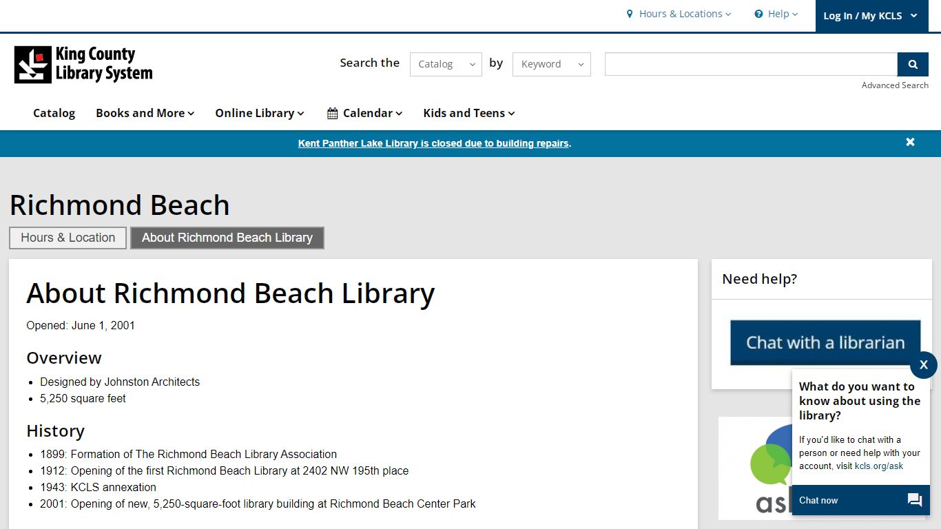 About Richmond Beach Library | King County Library System